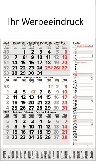 3-Monats-Planer Combi Grau redline